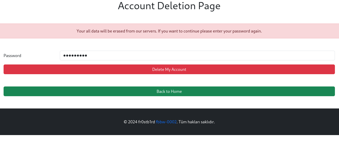 account deletion